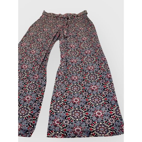 PHILOSOPHY NWT Pants Women's szL/XL Blue Pink Boho Pattern Wide Leg Hippie Gypsy - Picture 1 of 16